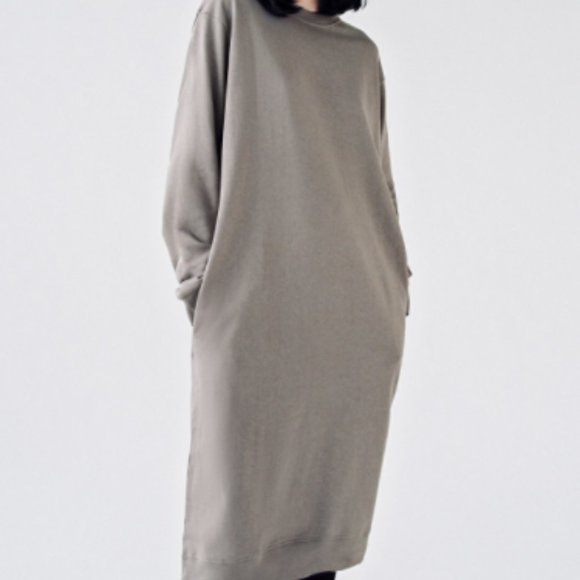 ZARA Plush Jersey Dress - Grey - Picture 4 of 6